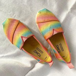 TOMS Kids rainbow glitter shoes